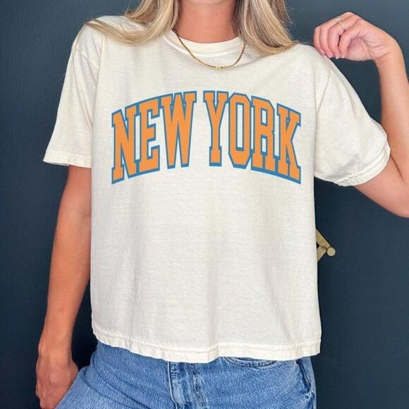 Other - New York Basketball Cropped Knicks Retro Sports Fan Collector Classic T Shirt
